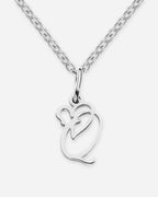 Heart Script Initial Necklace