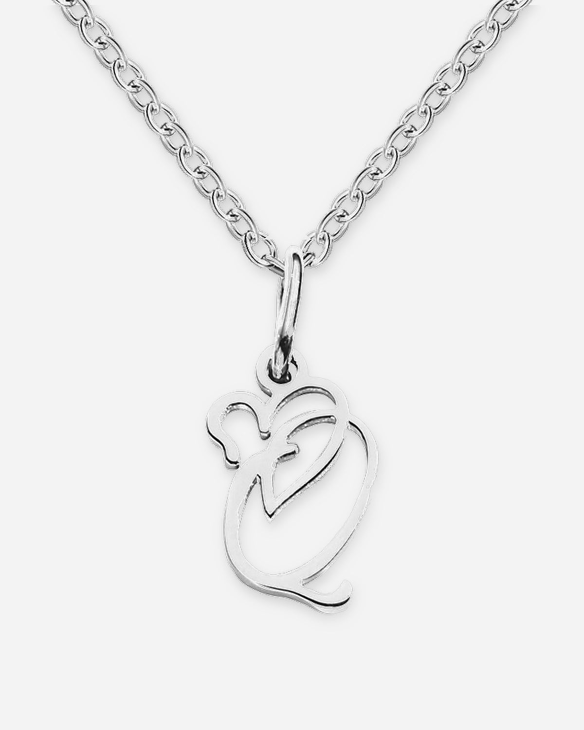 Heart Script Initial Necklace