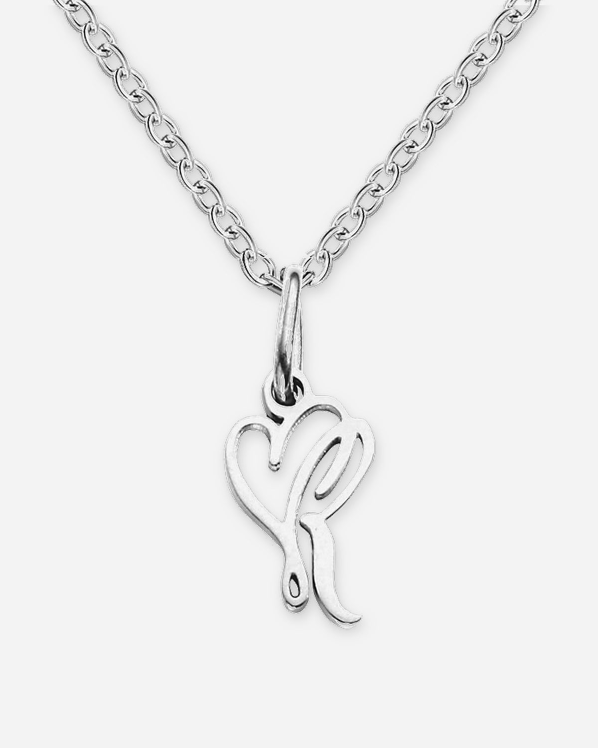 Heart Script Initial Necklace