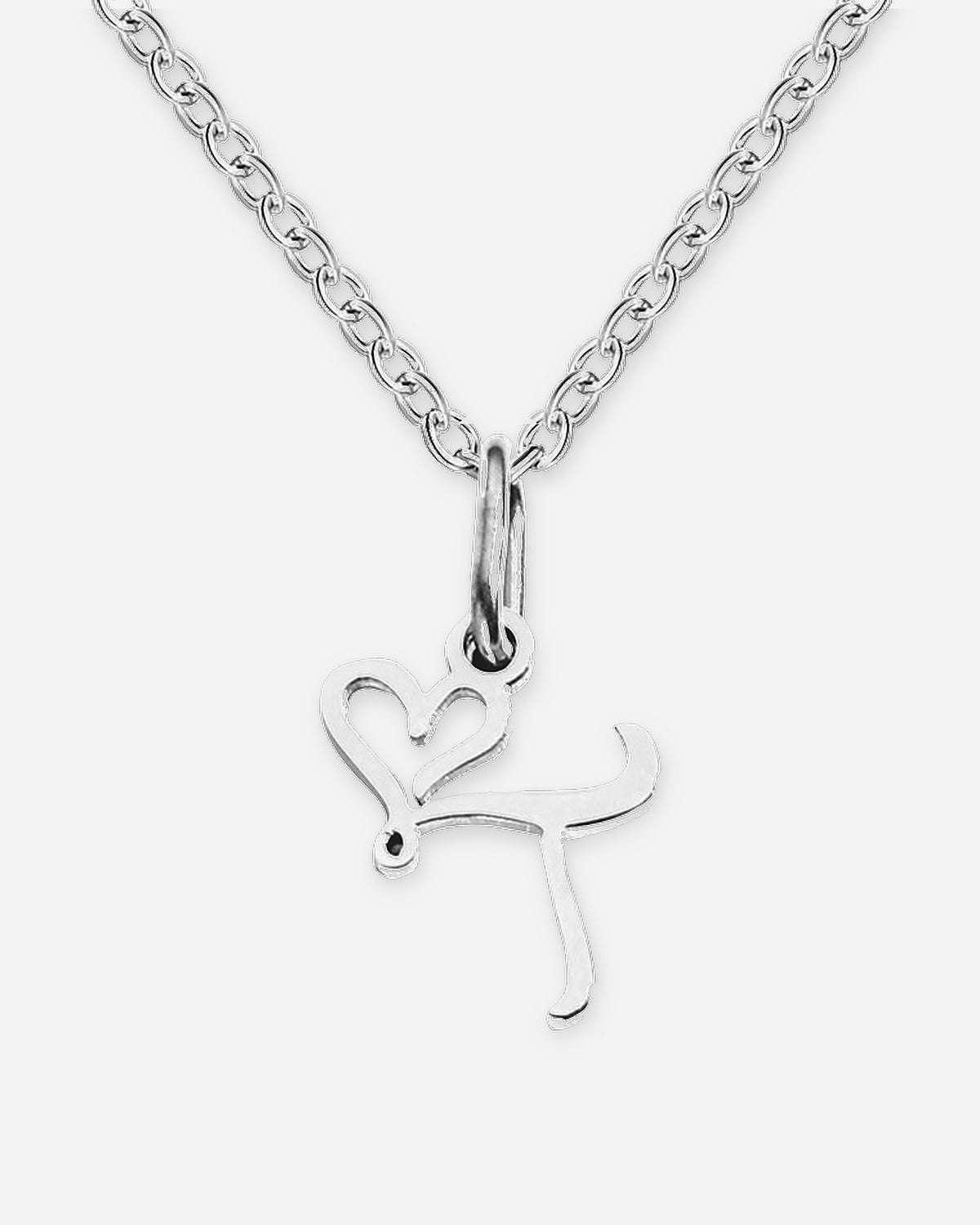 Heart Script Initial Necklace