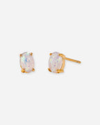 Opal Stud & Baguette Huggie Earrings