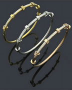 Hexagon Nut Open Cuff Bangle