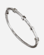 Hexagon Nut Open Cuff Bangle