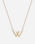W Initial Necklace – 925 Silver CZ