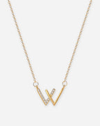W Initial Necklace – 925 Silver CZ