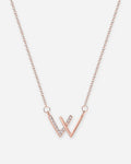 W Initial Necklace – 925 Silver CZ
