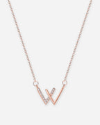 W Initial Necklace – 925 Silver CZ