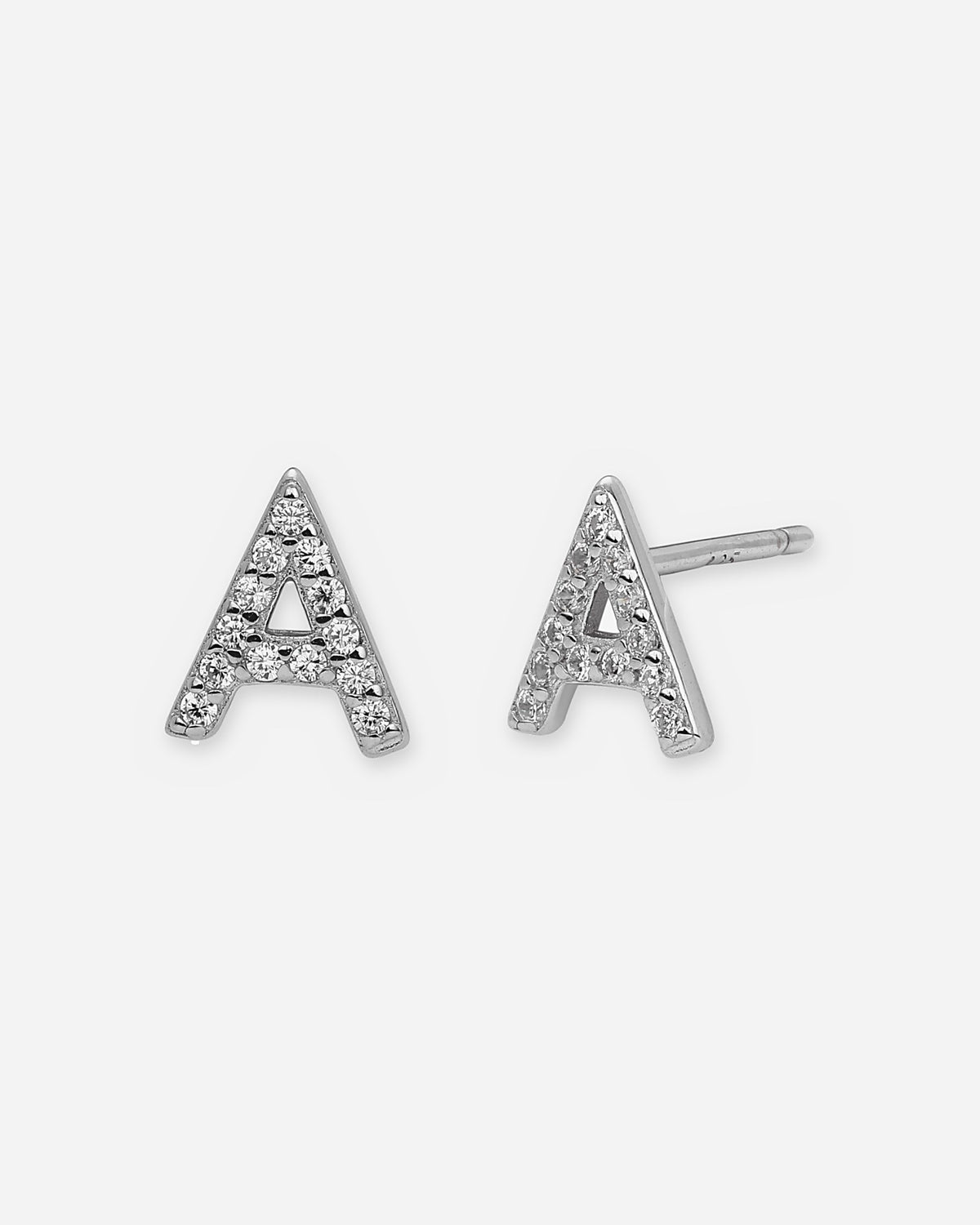 Pavé Initial Stud Earrings