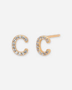 Pavé Initial Stud Earrings