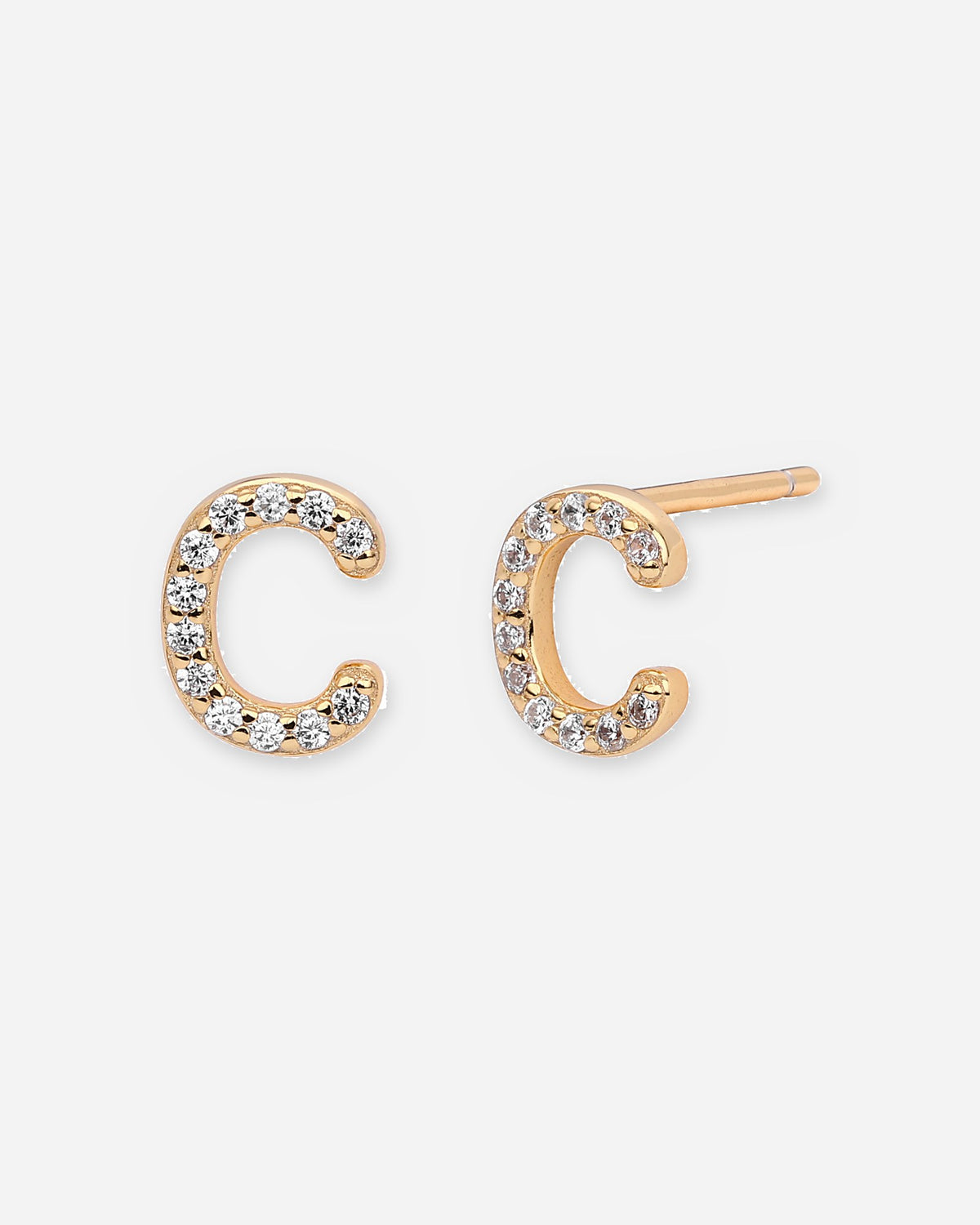 Pavé Initial Stud Earrings