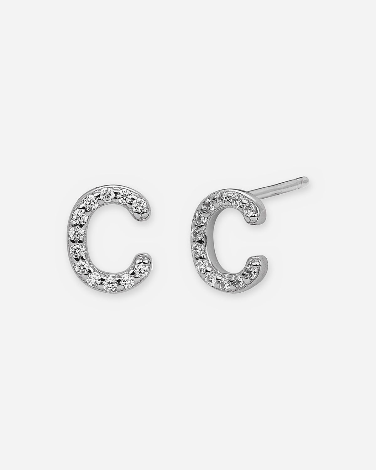 Pavé Initial Stud Earrings