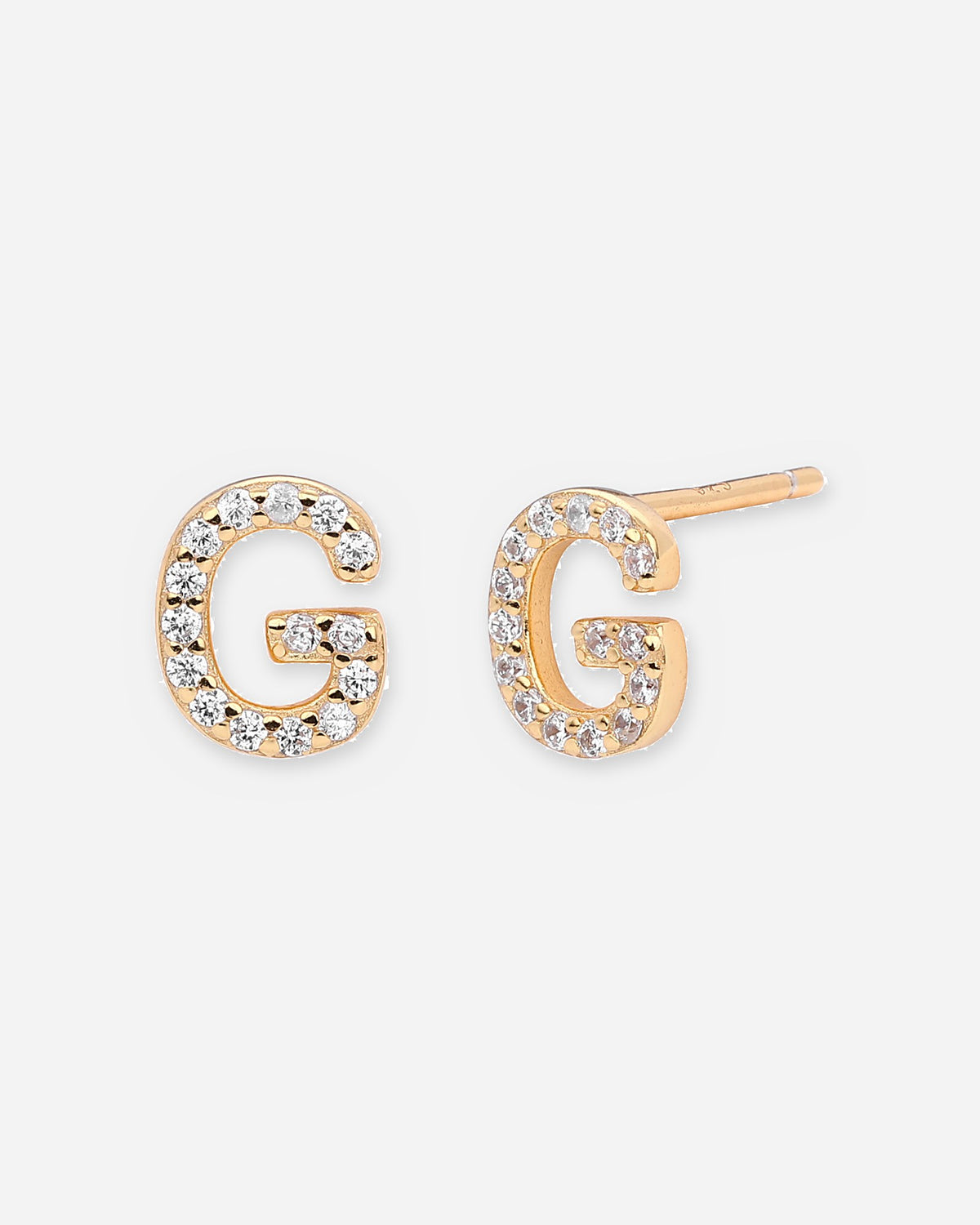 Pavé Initial Stud Earrings