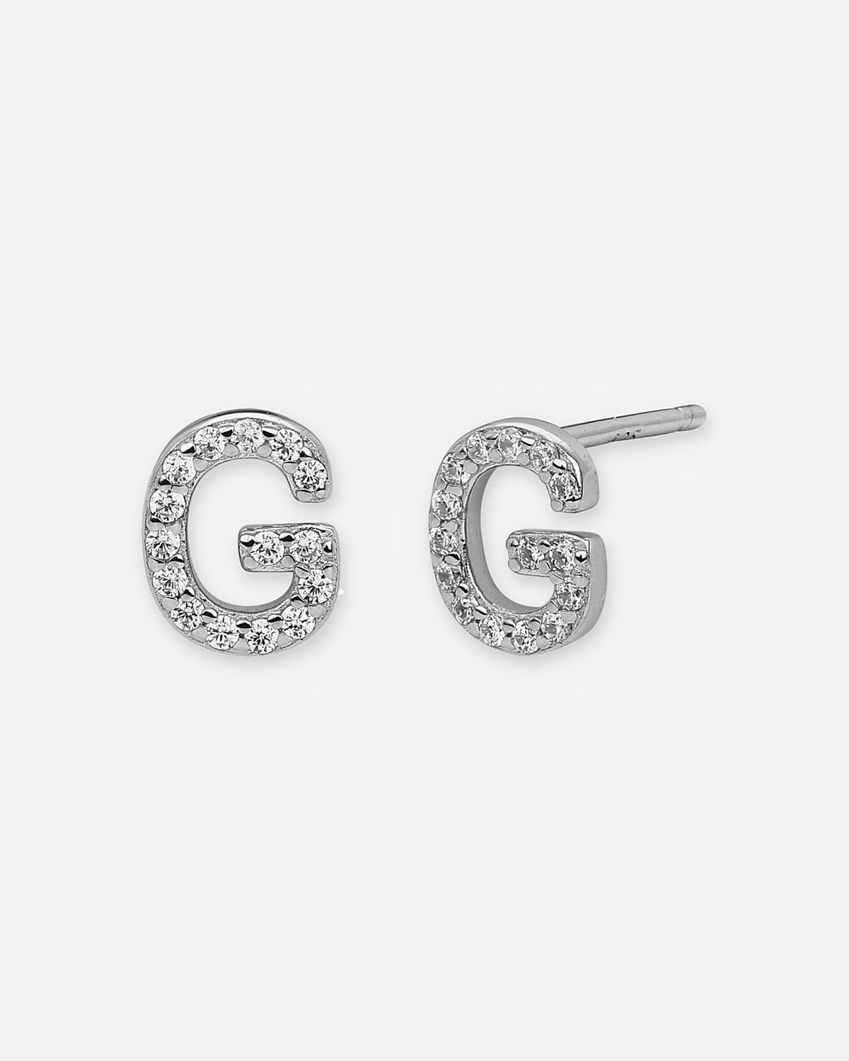 Pavé Initial Stud Earrings