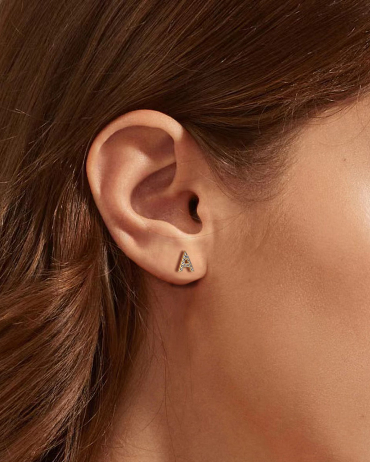Pavé Initial Stud Earrings