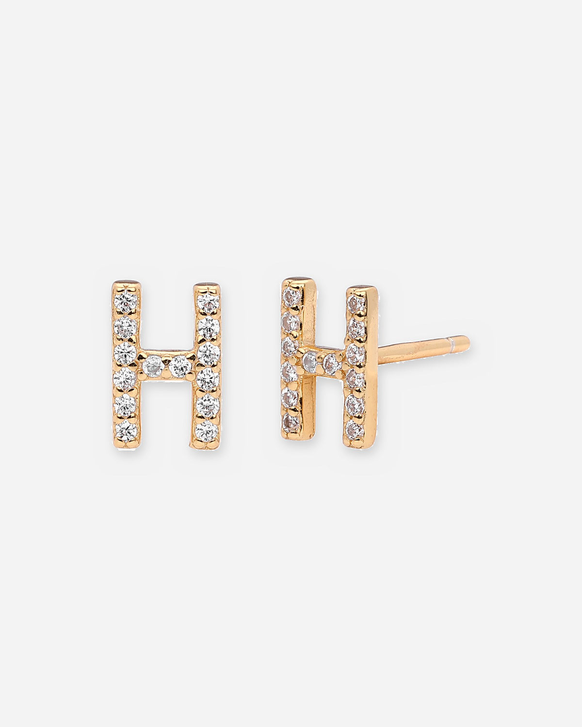 Pavé Initial Stud Earrings