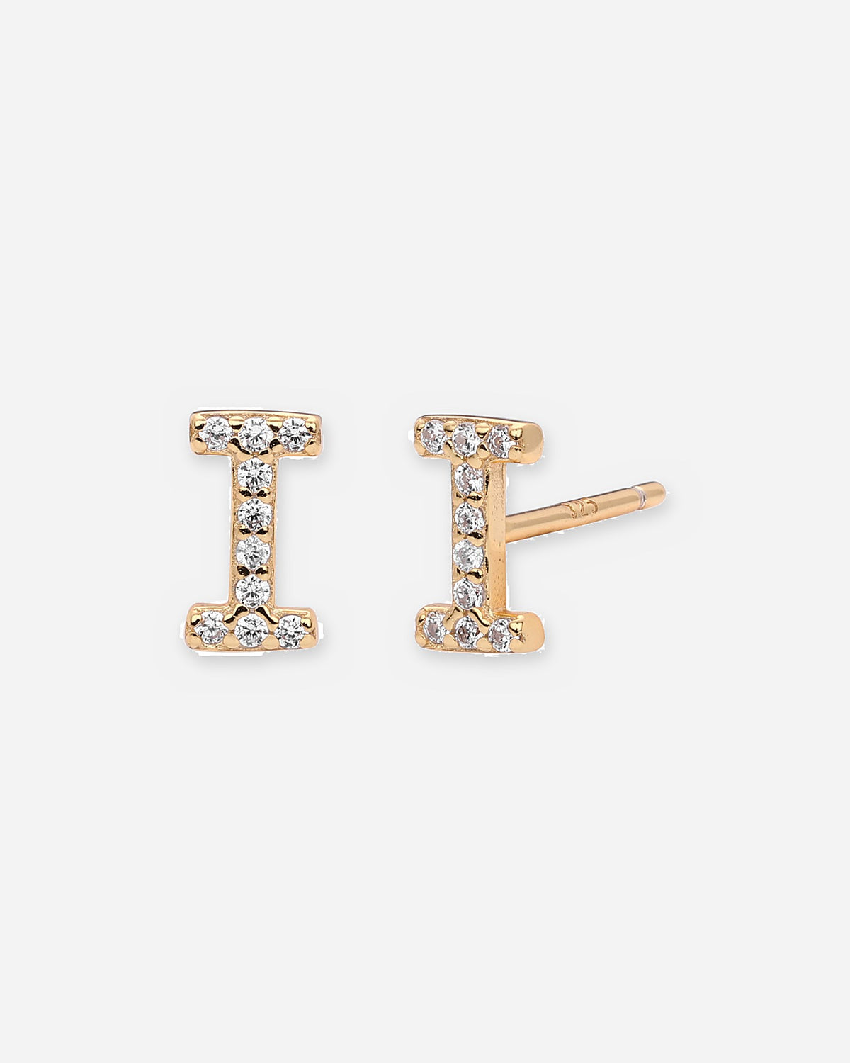 Pavé Initial Stud Earrings