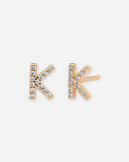 Pavé Initial Stud Earrings