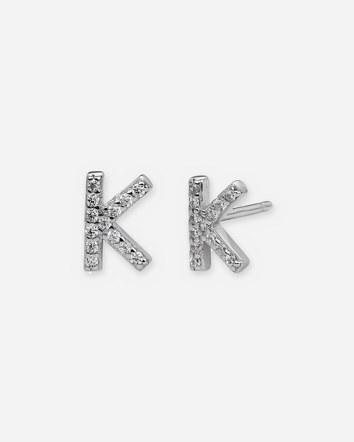 Pavé Initial Stud Earrings