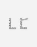 Pavé Initial Stud Earrings