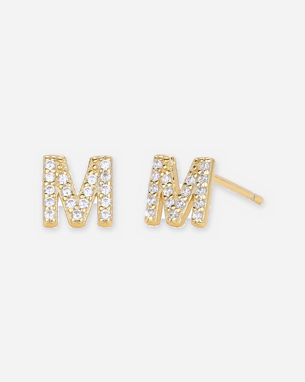 Pavé Initial Stud Earrings