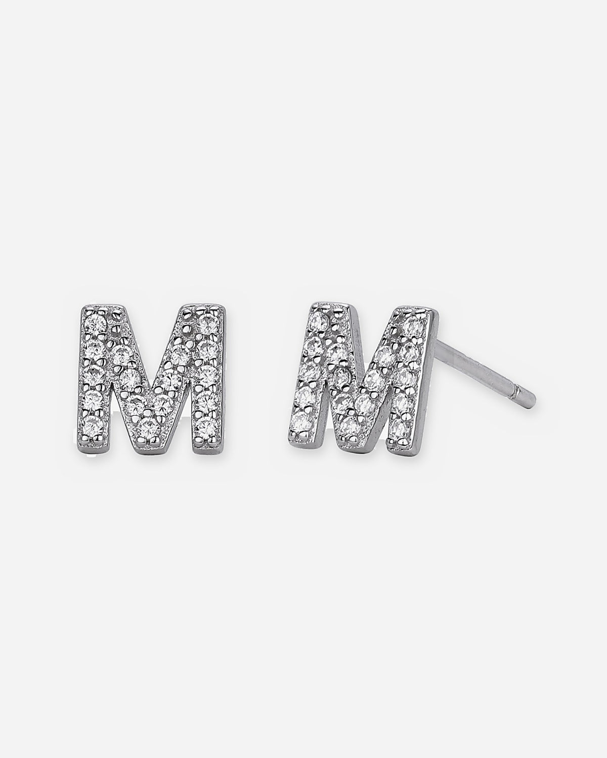 Pavé Initial Stud Earrings