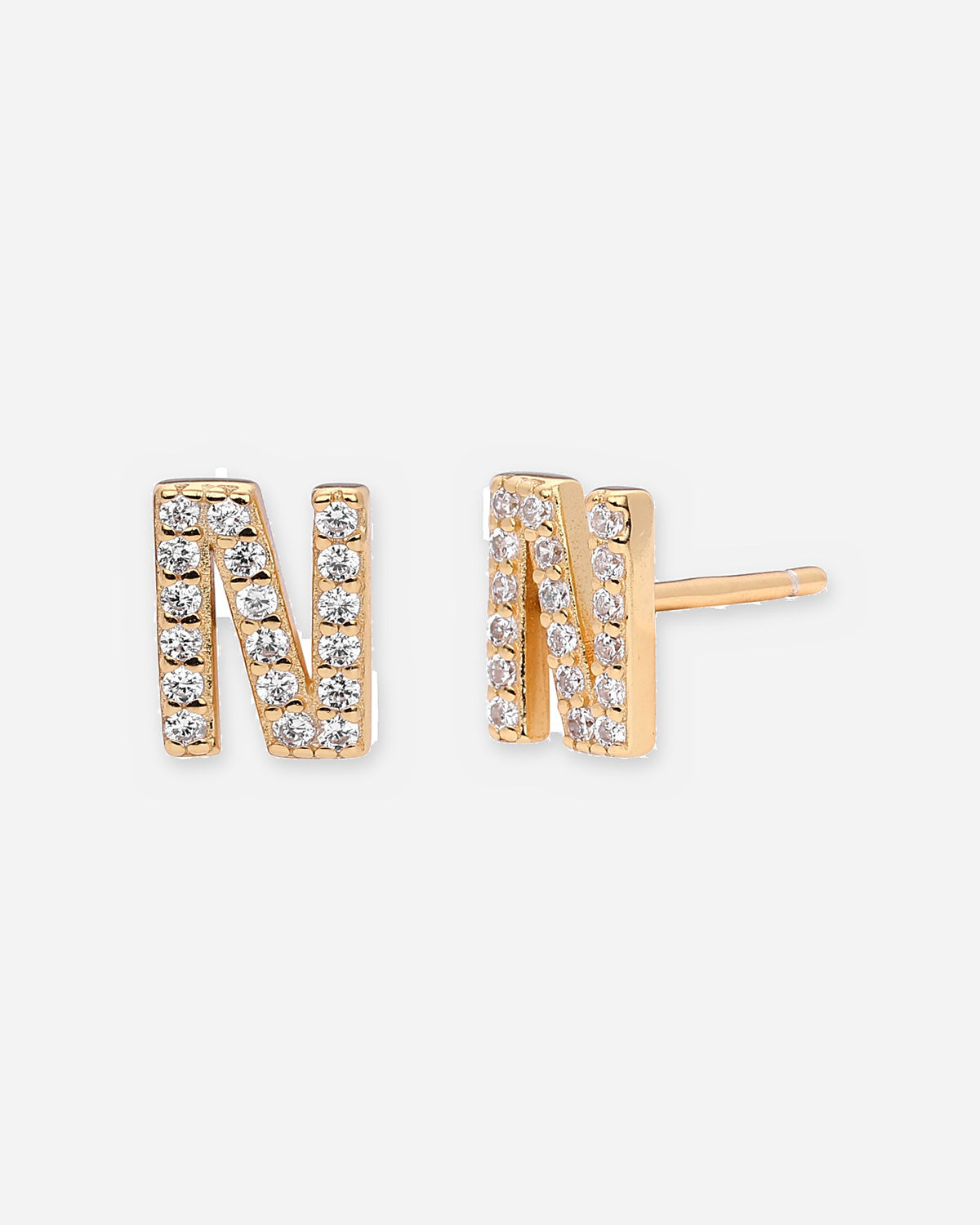 Pavé Initial Stud Earrings