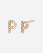 Pavé Initial Stud Earrings