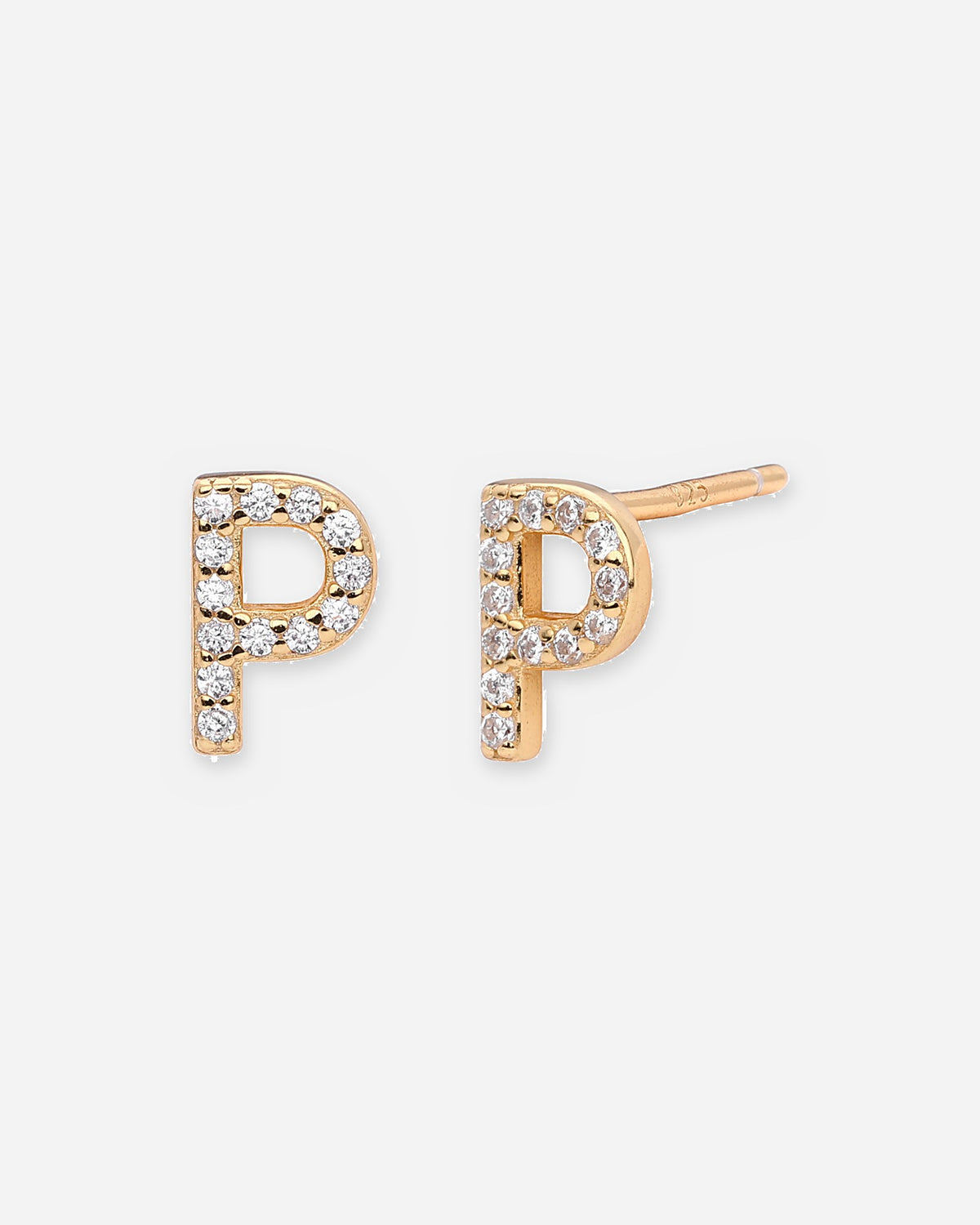 Pavé Initial Stud Earrings