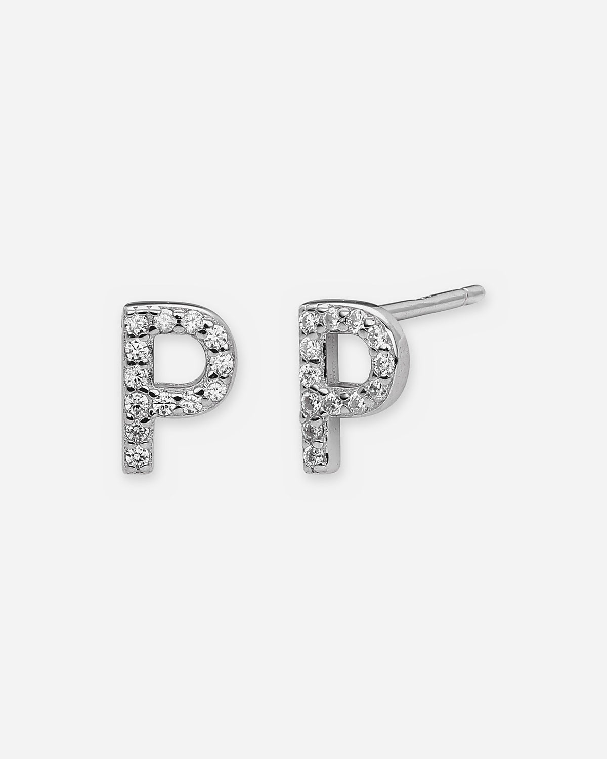 Pavé Initial Stud Earrings