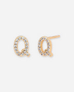 Pavé Initial Stud Earrings