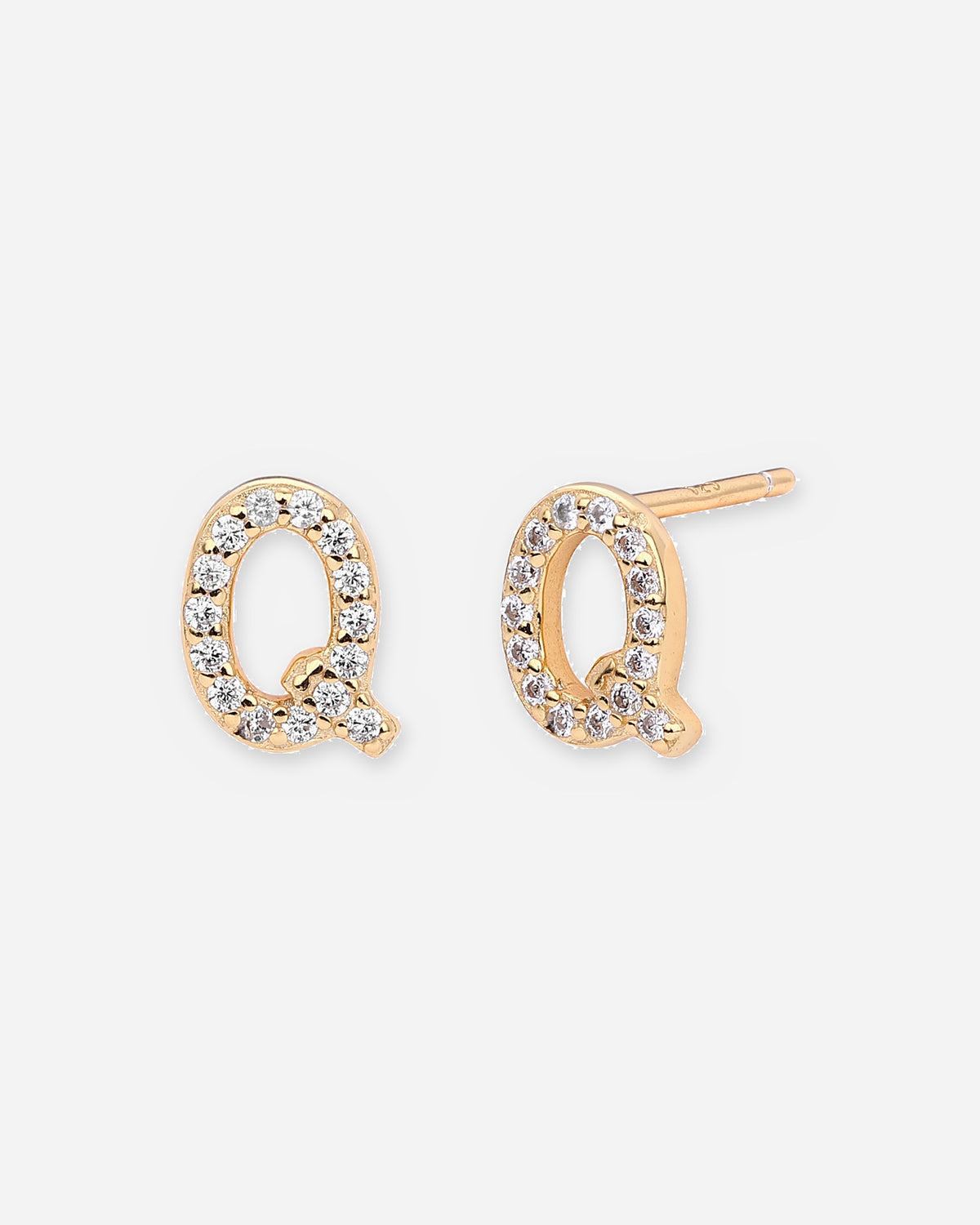 Pavé Initial Stud Earrings