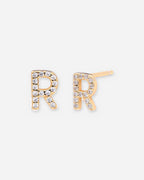 Pavé Initial Stud Earrings