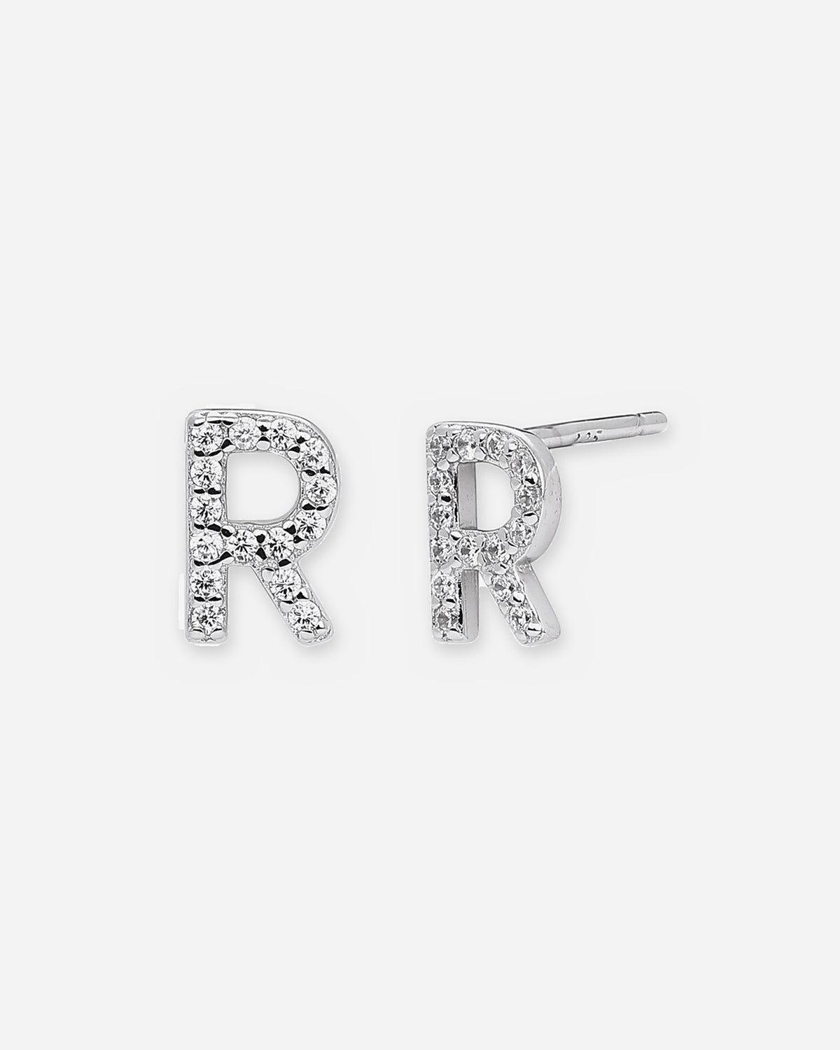 Pavé Initial Stud Earrings
