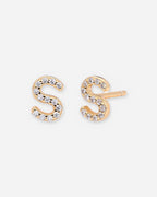 Pavé Initial Stud Earrings