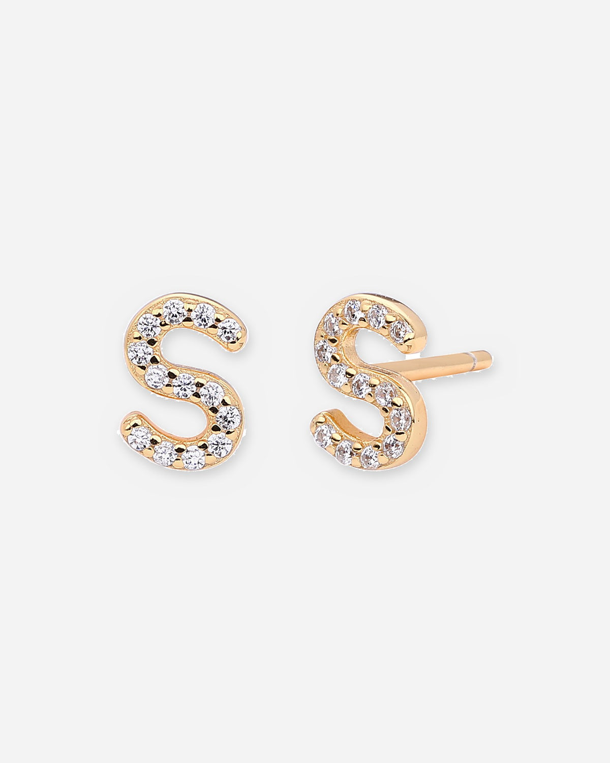 Pavé Initial Stud Earrings