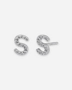 Pavé Initial Stud Earrings