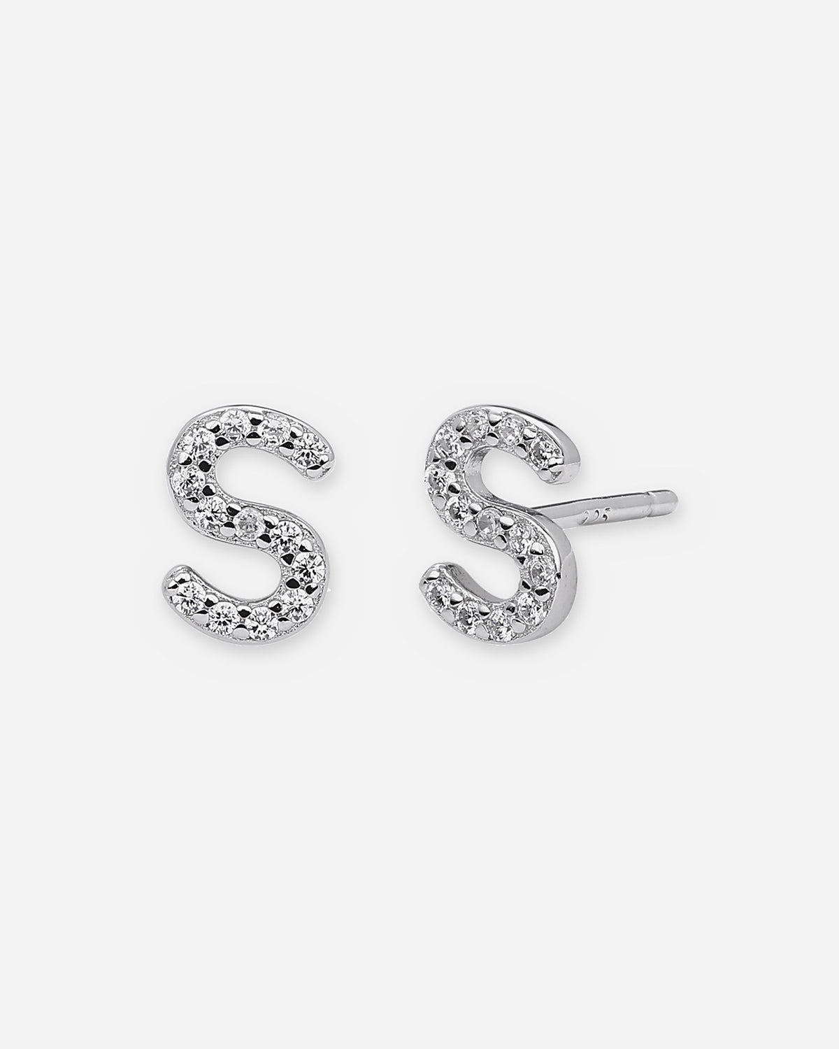 Pavé Initial Stud Earrings