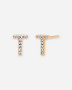 Pavé Initial Stud Earrings