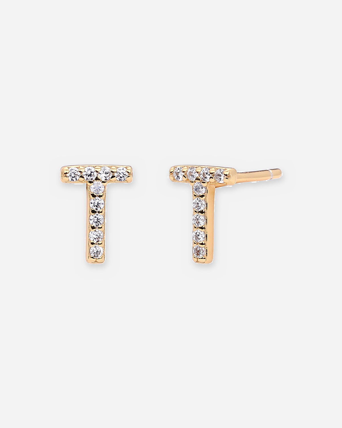 Pavé Initial Stud Earrings