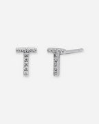 Pavé Initial Stud Earrings