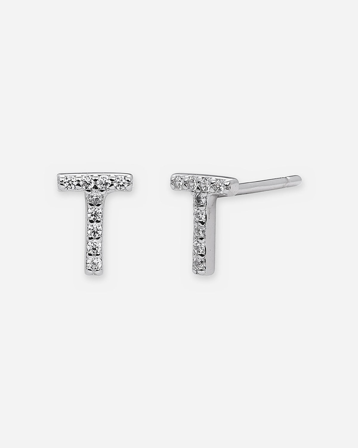 Pavé Initial Stud Earrings