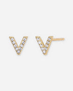 Pavé Initial Stud Earrings
