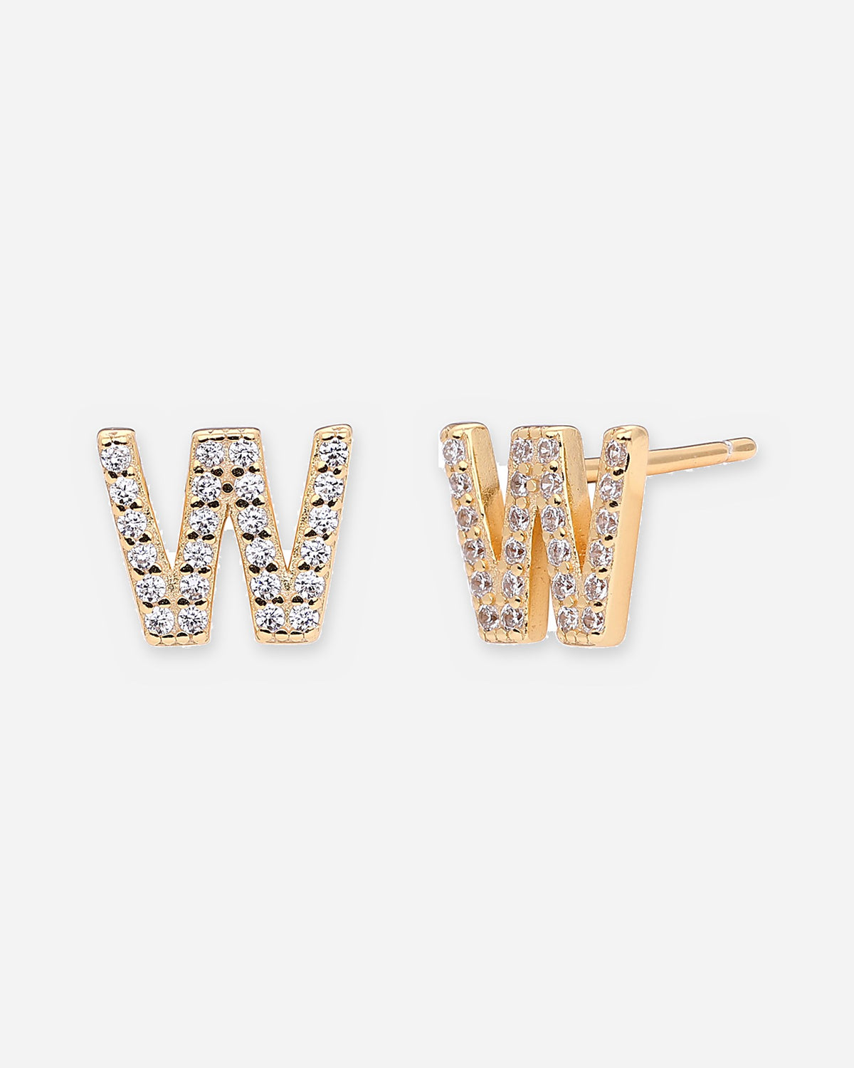 Pavé Initial Stud Earrings