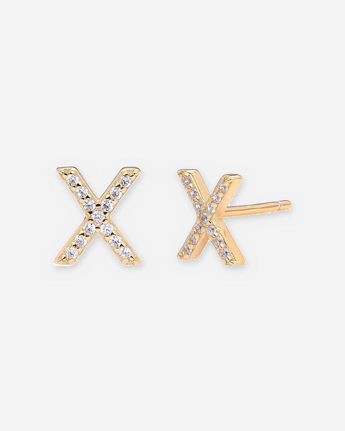 Pavé Initial Stud Earrings