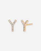 Pavé Initial Stud Earrings