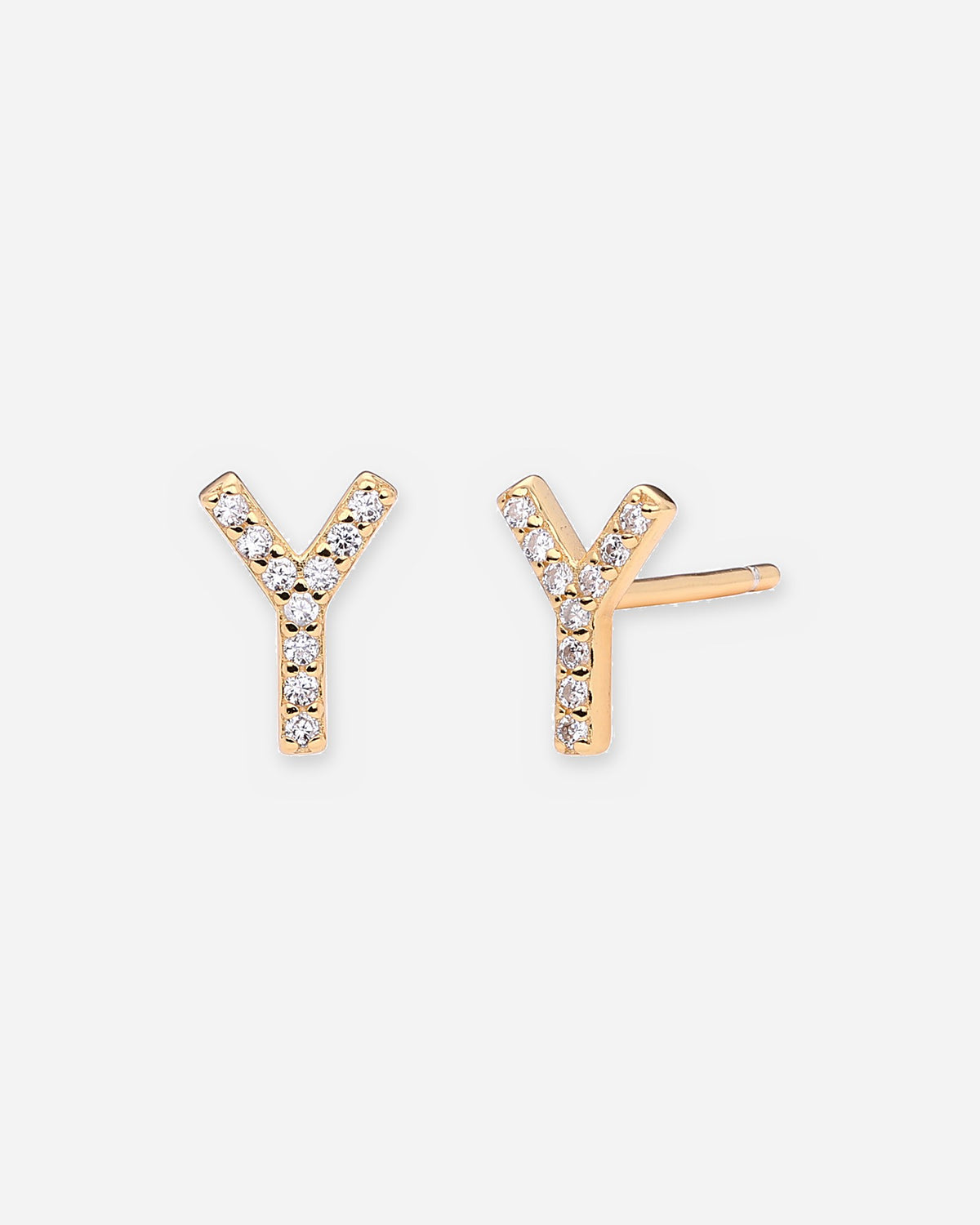 Pavé Initial Stud Earrings