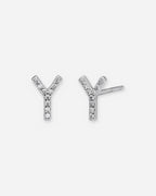 Pavé Initial Stud Earrings