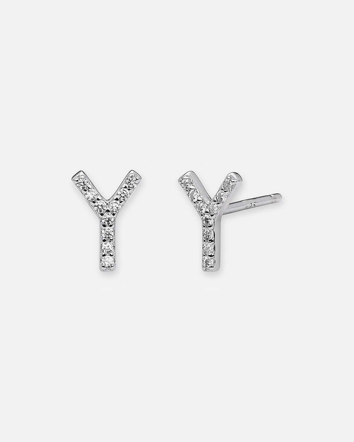 Pavé Initial Stud Earrings