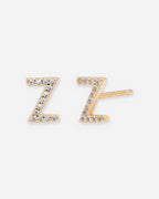 Pavé Initial Stud Earrings