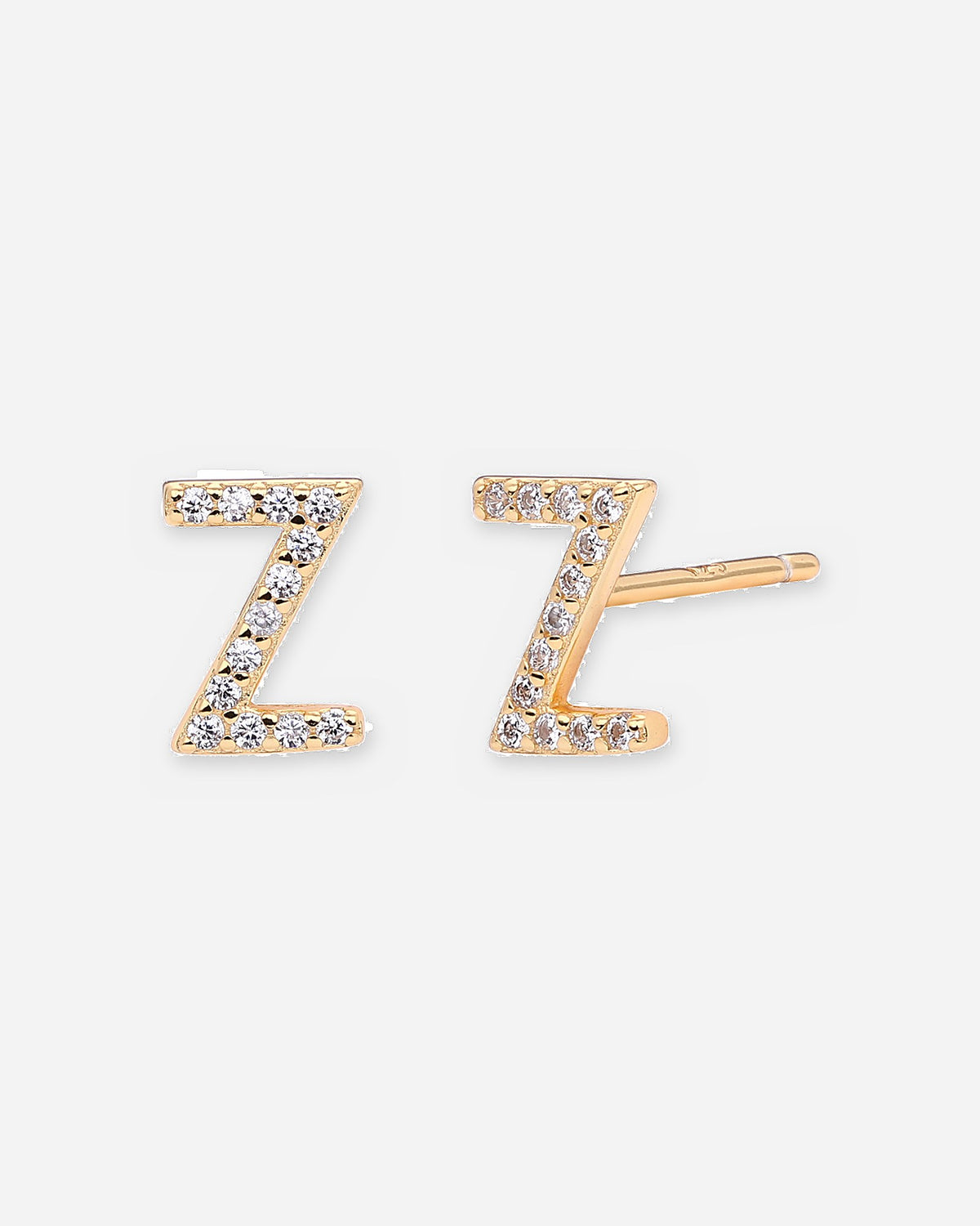 Pavé Initial Stud Earrings